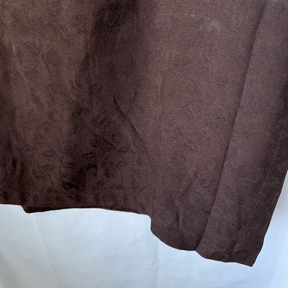 Eileen Fisher | Adjustable Waist Wrap Skirt Brown with Floral Print 3x - Picture 7 of 12